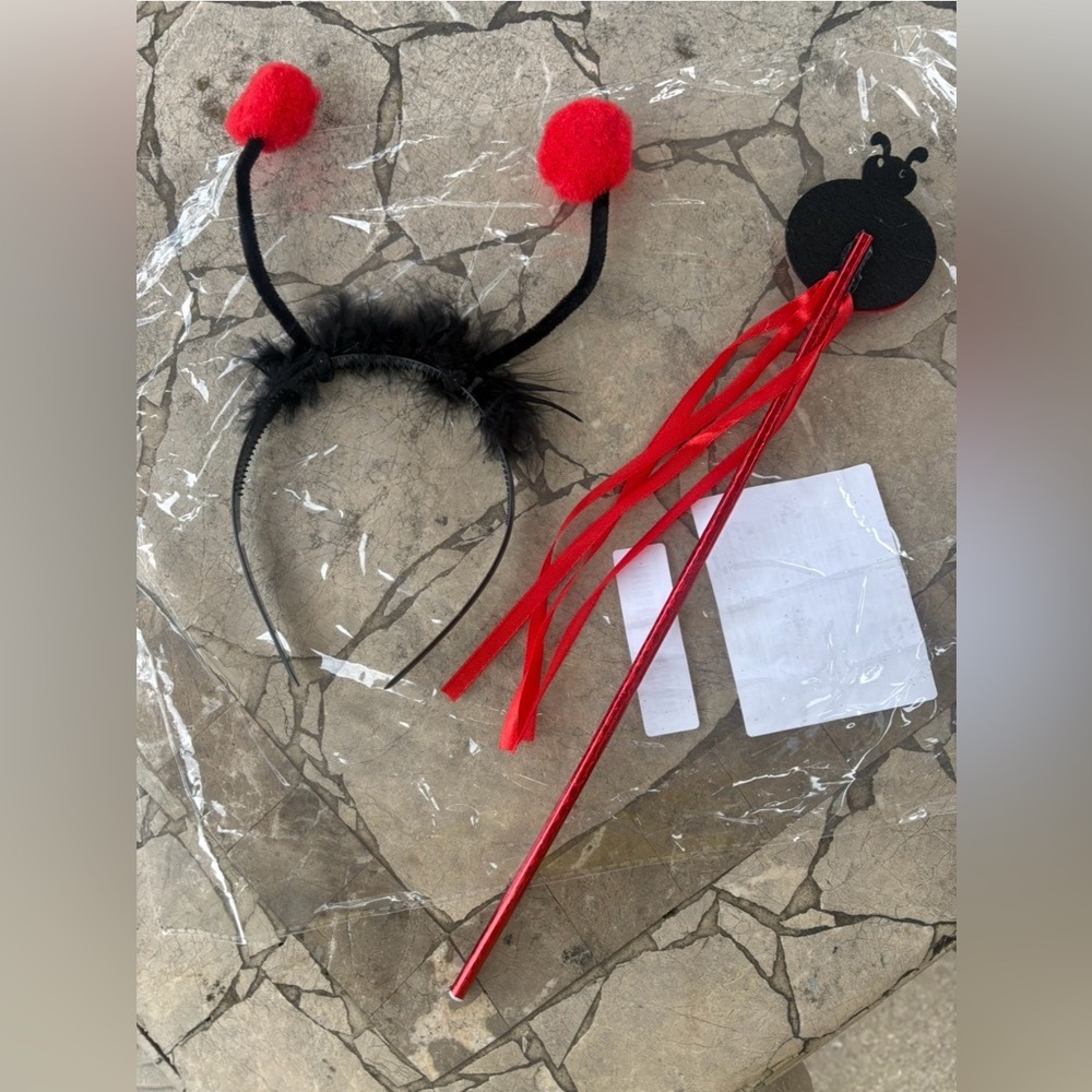 LADYBUG | Costume Set with Wings Headband and Wand | Kids or Adult Size OS - Picture 9 of 15